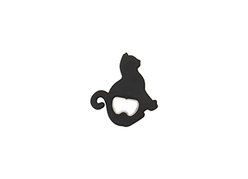 FISURA - Lustige Flaschenöffner in Katzenform. Schwarzer Bierflaschenöffner. Bier-Geschenk. Hergestellt aus ABS und Metall. 7 x 7 cm. von FISURA