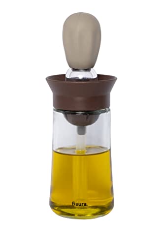 FISURA - Ölflasche mit Pinselbraun .Ölflasche 180 ml. Ölspender mit Pinsel für Grill und Küche. Küchen-Pinsel Mit Silikon und Glas. von FISURA