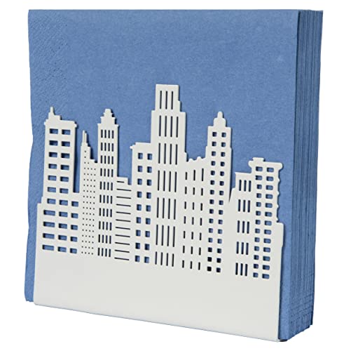 FISURA - Originelle Serviettenhalter mit Gebäudedesign. Weißer Serviettenständer für Küche. Serviettenhalter aus Metall. Design Papierhandtuchspender 15x4x13 cm. von FISURA