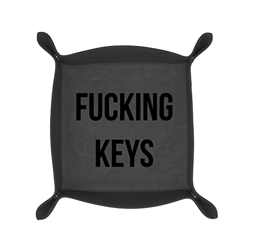 FISURA - Schlüsselkasten. Original-Taschenentleerer. Organizer für Schlüssel aus Kunstleder. Maße: 19 x 19 Zentimeter. (F*cking keys, schwarz) von FISURA