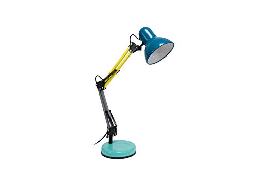 FISURA - Schreibtischlampe retro"Ralph". Schreibtischlampe dimmbar blau, mint, grau und gelb aus metall kompatibel mit E27. Glühbirne 14 x 14 x 57 von FISURA