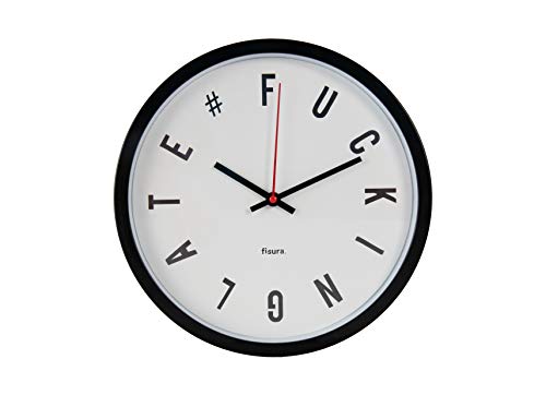 FISURA - Wanduhr modern f*cking Late. Wanduhr ohne tickgeräusche. Wanduhr weiße 30 Zentimeter Durchmesser. ABS und Glas. 1 AA-Batterie. von FISURA