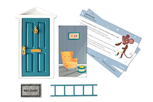 Fisura - Zahnfee-Türchen mit 3 Accessoires und Grußkarte. Originelles Geschenk für Jungen und Mädchen. (Blau) von FISURA
