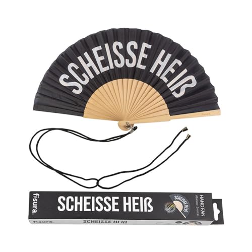 FISURA – Origineller Handfächer mit der Botschaft Sch*isse Heiß Moderner und witziger Holzfächer. Schwarz-weißer Fächer. Fächer mit Fächerhalter. Maße: 42,5 x 23 cm. FISURA – Origineller Handfächer mit der Botschaft Sch*isse Heiß Moderner und witziger Holzfächer. Schwarz-weißer Fächer. Fächer mit Fächerhalter. Maße: 42,5 x 23 cm. von FISURA