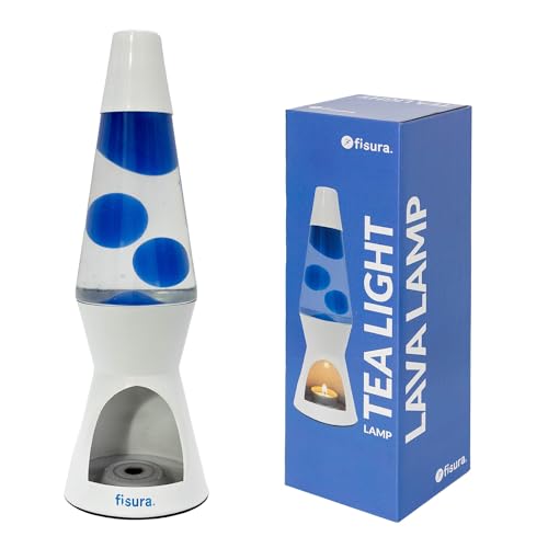 FISURA – ohne Strom. Blau-weiße Umweltfreundliche Lampe. Originelles Geschenk. 29 cm x 8,5 cm (Kerze nicht enthalten) von FISURA