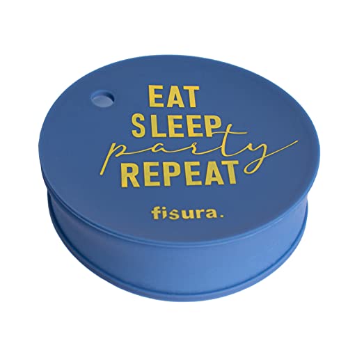 Fisura - 3er-Pack "Eat" Anti-Drogen-Becher-Deckel. Original blauer Getränkedeckel. Wiederverwendbarer Deckel. Hergestellt aus BPA-freiem Silikon. 3 Stück. von FISURA