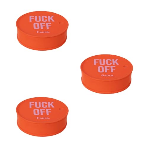 Fisura – Anti-Drogen-Getränkedeckel "F*ck off" in Rot 3 stück. Originaler blauer Getränkeschutz. Wiederverwendbare Getränkeabdeckung. Auslaufsicherer Schutz aus Silikon. 3 stück von FISURA