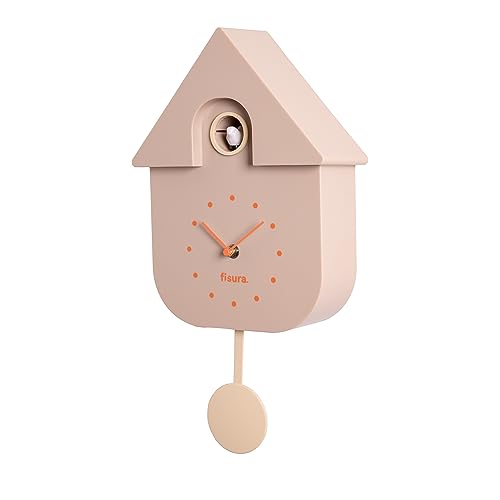 FISURA - Beigefarbene Kuckucksuhr mit orangefarbenem Zifferblatt. Wanduhr. Originelle Wanduhr zum Verschenken. 3 AA-Batterien Nicht enthalten. 21,5x8x41,5. ABS-Kunststoff, Beige FISURA - Beigefarbene Kuckucksuhr mit orangefarbenem Zifferblatt. Wanduhr. Originelle Wanduhr zum Verschenken. 3 AA-Batterien Nicht enthalten. 21,5x8x41,5. ABS-Kunststoff, Beige von FISURA