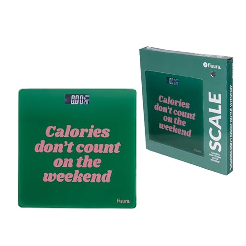 Fisura - Digitale Badezimmerwaage "calories don't count". Glas-Badezimmerwaage. Elektronische Waage bis 180 kg mit 50 g Genauigkeit, Step-On-Technologie. 30 x 30 cm Fisura - Digitale Badezimmerwaage "calories don't count". Glas-Badezimmerwaage. Elektronische Waage bis 180 kg mit 50 g Genauigkeit, Step-On-Technologie. 30 x 30 cm von FISURA