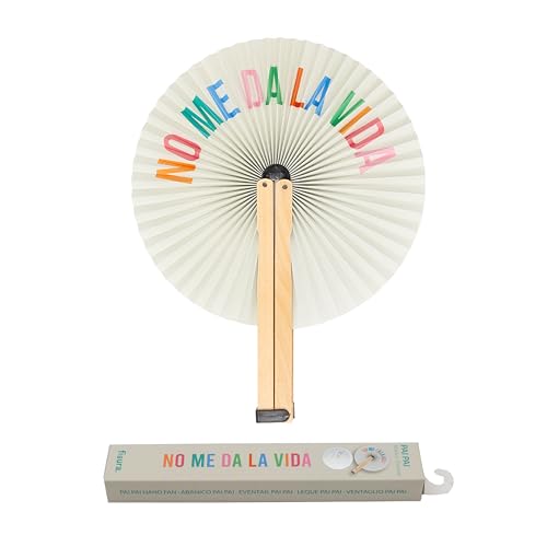 FISURA – Faltbarer Fächer mit Spruch No Me Da La Vida. Originaler Papierfächer. Pai Pai in bunten Farben. Hochzeitsgeschenk für Gäste. Perfekt für Feier, Party oder Zeremonie von FISURA