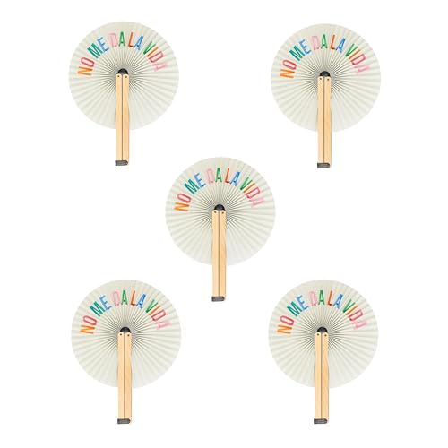 FISURA – Faltbarer Fächer mit Spruch No Me Da La Vida. Originaler Papierfächer. Pai Pai in bunten Farben. Hochzeitsgeschenk für Gäste. Perfekt für Feier, Party oder Zeremonie. 5er-Set. von FISURA