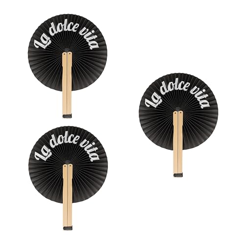 FISURA – Faltbarer Fächer schwarz Dolce Vita. Originaler Papierfächer. Pai Pai in Schwarz-Weiß. Hochzeitsgeschenk für Gäste. Perfekt für Feier, Party oder Zeremonie. 3er-Set. FISURA – Faltbarer Fächer schwarz Dolce Vita. Originaler Papierfächer. Pai Pai in Schwarz-Weiß. Hochzeitsgeschenk für Gäste. Perfekt für Feier, Party oder Zeremonie. 3er-Set. von FISURA