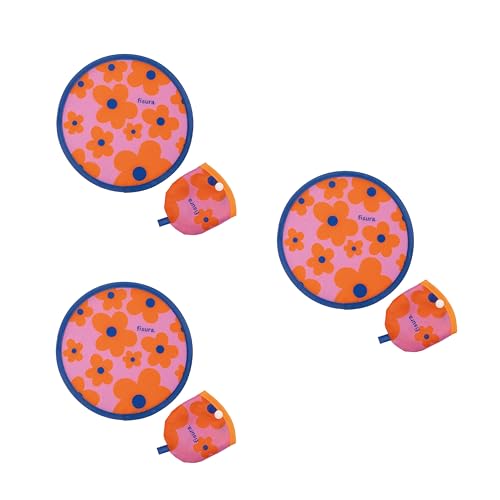 Fisura Faltbarer runder Handfächer Blumen, Original Faltbarer Handfächer, Frisbee Blumen Rosa und Orange, 3 Stück, 20 cm, Blumen, 3 Stück, One size Fisura Faltbarer runder Handfächer Blumen, Original Faltbarer Handfächer, Frisbee Blumen Rosa und Orange, 3 Stück, 20 cm, Blumen, 3 Stück, One size von FISURA