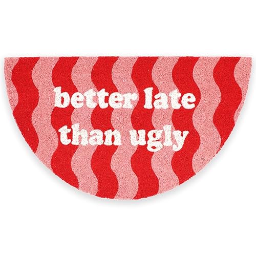 Fisura – Fußmatte “Better Late” aus Kokosnuss mit Rutschfester PVC-Basis. Handbemalte Innenmatte in Rosa. Türmatte mit lustigem Spruch. 70 cm x 40 cm. Fisura – Fußmatte “Better Late” aus Kokosnuss mit Rutschfester PVC-Basis. Handbemalte Innenmatte in Rosa. Türmatte mit lustigem Spruch. 70 cm x 40 cm. von FISURA