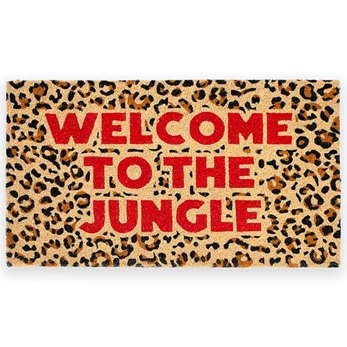 Fisura – Fußmatte “The Jungle” aus Kokosnuss mit Rutschfester PVC-Basis. Handbemalte Innenmatte in Leopardenmuster. Türmatte mit lustigem Spruch. 70 x 40 cm. Fisura – Fußmatte “The Jungle” aus Kokosnuss mit Rutschfester PVC-Basis. Handbemalte Innenmatte in Leopardenmuster. Türmatte mit lustigem Spruch. 70 x 40 cm. von FISURA