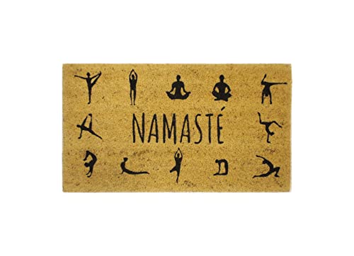 Fisura - Fußmatte außen Namaste Fußmatte aus Kokosnuss mit Rutschfester PVC-Rückseite. Fußabtreter für den Eingang. Handbemalt. Abmessungen:70 x 40. Natürlich und schwarz. Fisura - Fußmatte außen Namaste Fußmatte aus Kokosnuss mit Rutschfester PVC-Rückseite. Fußabtreter für den Eingang. Handbemalt. Abmessungen:70 x 40. Natürlich und schwarz. von FISURA