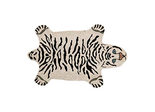 Fisura - Fußmatte außen Weißer Tiger aus Kokosnuss mit Rutschfester PVC-Rückseite. Lustige Welcome Fußmatte. Handbemalt. Größe: 70 cm x 40 cm. von FISURA