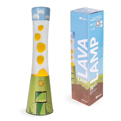 Fisura – Gamer-Lavalampe. Bedruckter Sockel, transparente Flüssigkeit und gelbe Lava. Perfekte Stimmungsbeleuchtung für Gaming-Bereiche. Ersatzglühbirne inklusive. Maße: 11 cm x 11 cm x 41,5 cm. von FISURA