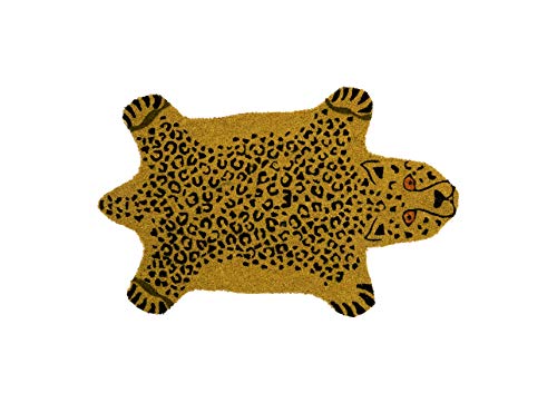 FISURA - Fußmatte außen Gepard aus Kokosnuss mit Rutschfester PVC-Rückseite. Lustige Welcome Fußmatte. Handbemalt. Größe: 70 cm x 40 cm. von FISURA