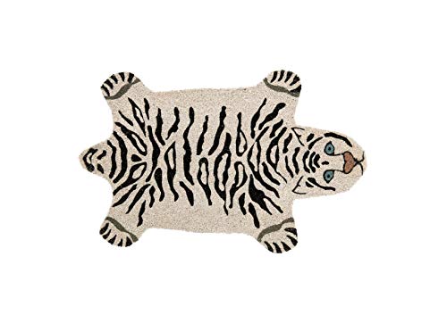 FISURA - Fußmatte außen Weißer Tiger aus Kokosnuss mit Rutschfester PVC-Rückseite. Lustige Welcome Fußmatte. Handbemalt. Größe: 70 cm x 40 cm. von FISURA