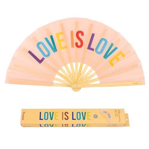 Fisura – Großer Faltbarer Fächer Originaler Fächer mit großer Aufschrift. XXL-Fächer. Faltbarer Bambusfächer. 64 x 33 Zentimeter. (Love, Regenbogen) Fisura – Großer Faltbarer Fächer Originaler Fächer mit großer Aufschrift. XXL-Fächer. Faltbarer Bambusfächer. 64 x 33 Zentimeter. (Love, Regenbogen) von FISURA