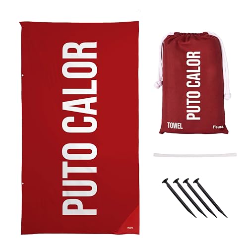 Fisura Großes Strandtuch, rot, P*to Calor, leicht, Mikrofaser, für Pool, Strand, Camping, Picknick, Anti-Sand, schnelltrocknend, originelles Geschenk, 180 x 100 cm Fisura Großes Strandtuch, rot, P*to Calor, leicht, Mikrofaser, für Pool, Strand, Camping, Picknick, Anti-Sand, schnelltrocknend, originelles Geschenk, 180 x 100 cm von FISURA