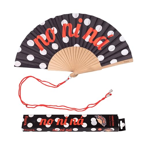 FISURA – Holzfächer mit gepunktetem Design und der Aufschrift No ni ná“. Stilvolles, originelles Accessoire, tragbarer schwarz-weißer Handventilator mit praktischem Aufhänger. Maße: 42,5 x 23 cm FISURA – Holzfächer mit gepunktetem Design und der Aufschrift No ni ná“. Stilvolles, originelles Accessoire, tragbarer schwarz-weißer Handventilator mit praktischem Aufhänger. Maße: 42,5 x 23 cm von FISURA
