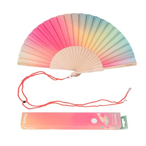 FISURA – Holzfächer mit rosa-grünem Farbverlauf. Moderner, farbenfroher Handventilator mit praktischem Aufhänger. Perfekt für einen frischen Sommerlook. Maße: 42,5 x 23 cm FISURA – Holzfächer mit rosa-grünem Farbverlauf. Moderner, farbenfroher Handventilator mit praktischem Aufhänger. Perfekt für einen frischen Sommerlook. Maße: 42,5 x 23 cm von FISURA
