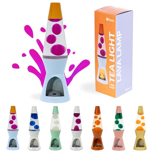 FISURA – Lavalampe mit Kerze, blau und orange, ohne Strom. Umweltfreundliche Dekoration mit einzigartigem Design. Originelles Geschenk. Maße: 29 cm x 8,5 cm (Kerze nicht enthalten). von FISURA