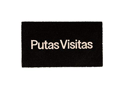 FISURA - Fußmatte außen Putas Visitas aus Kokosnuss mit Rutschfester PVC-Rückseite. Lustige Welcome Fußmatte. Handbemalt. Größe: 70 cm x 40 cm. von FISURA