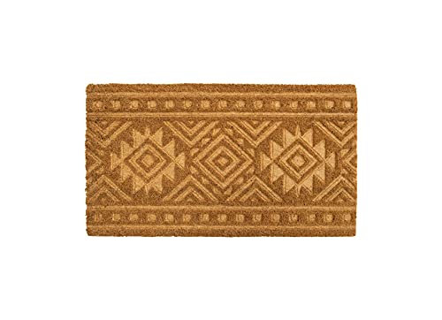 Fisura - Fußmatte außen Tribal mit Relief Fußmatte aus Kokosnuss mit Rutschfester PVC-Rückseite. Fußabtreter für den Eingang. Handbemalt. Abmessungen: 70 x 40. von FISURA
