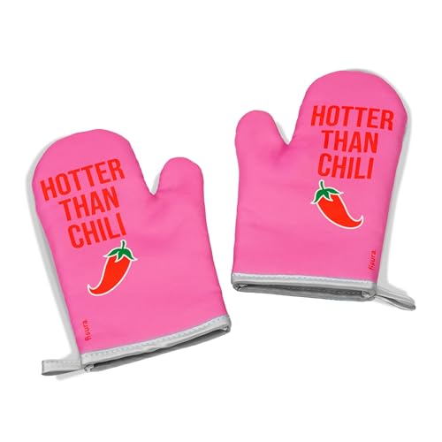 Fisura - Original Ofenhandschuhe heißer als Chili - 2 Ofenhandschuhe zum Kochen - Bedruckte Grillhandschuhe - Hitzebeständige Handschuhe mit Aufhängeschlaufe Fisura - Original Ofenhandschuhe heißer als Chili - 2 Ofenhandschuhe zum Kochen - Bedruckte Grillhandschuhe - Hitzebeständige Handschuhe mit Aufhängeschlaufe von FISURA