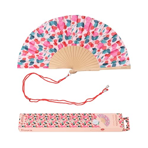 FISURA – Originaler Holzfächer mit Mohnblumenmuster. Stilvolles, buntes Accessoire, rosa-roter Handfächer mit Aufhänger. Perfekt für heiße Sommertage. Maße: 42,5 x 23 cm FISURA – Originaler Holzfächer mit Mohnblumenmuster. Stilvolles, buntes Accessoire, rosa-roter Handfächer mit Aufhänger. Perfekt für heiße Sommertage. Maße: 42,5 x 23 cm von FISURA