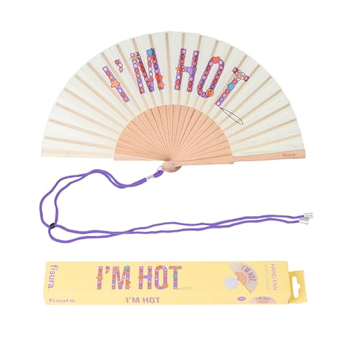 FISURA – Originaler Holzfächer mit der Aufschrift I’m hot“. Moderner, farbenfroher Handfächer in Beige mit praktischem Aufhänger. Perfektes Accessoire für heiße Sommertage FISURA – Originaler Holzfächer mit der Aufschrift I’m hot“. Moderner, farbenfroher Handfächer in Beige mit praktischem Aufhänger. Perfektes Accessoire für heiße Sommertage von FISURA