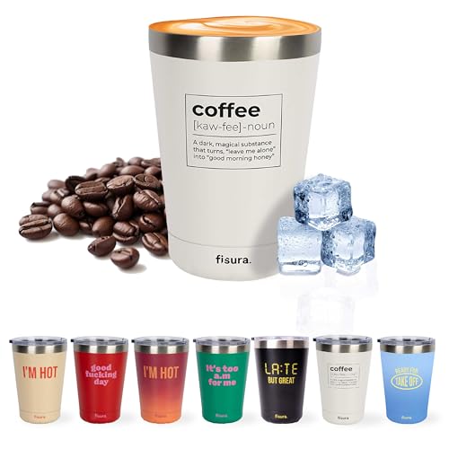 Fisura – Originaler Thermobecher "Coffee". Weißer Thermobecher für Kaffee zum Mitnehmen. Kaffeetasse 310 ml. Isolierbecher aus Edelstahl. BPA-frei. Autotauglicher Becher. Fisura – Originaler Thermobecher "Coffee". Weißer Thermobecher für Kaffee zum Mitnehmen. Kaffeetasse 310 ml. Isolierbecher aus Edelstahl. BPA-frei. Autotauglicher Becher. von FISURA