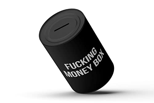 Fisura - Originelles Sparschwein mit Botschaft.Großes Stahlsparschwein für Erwachsene.Zinnsparschwein für Geschenke. (F*cking Money Box, schwarz) von FISURA