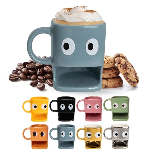 Fisura – Originelle Tasse zum Verschenken “Augen”. Blaue Tasse mit Keksfach. Keramiktasse mit Platz für Kekse. Fassungsvermögen 240 ml, originelle Geschenkidee. Fisura – Originelle Tasse zum Verschenken “Augen”. Blaue Tasse mit Keksfach. Keramiktasse mit Platz für Kekse. Fassungsvermögen 240 ml, originelle Geschenkidee. von FISURA