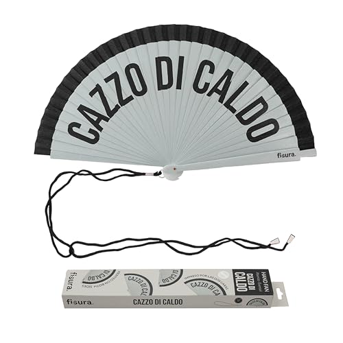 FISURA – Origineller Fächer mit Aufschrift „Cazzo di caldo“. Handventilator aus wendbarem Holz, modern und farbig. Graue-schwarze Töne. Inklusive Haken. Größe: 42,5 x 23 cm FISURA – Origineller Fächer mit Aufschrift „Cazzo di caldo“. Handventilator aus wendbarem Holz, modern und farbig. Graue-schwarze Töne. Inklusive Haken. Größe: 42,5 x 23 cm von FISURA