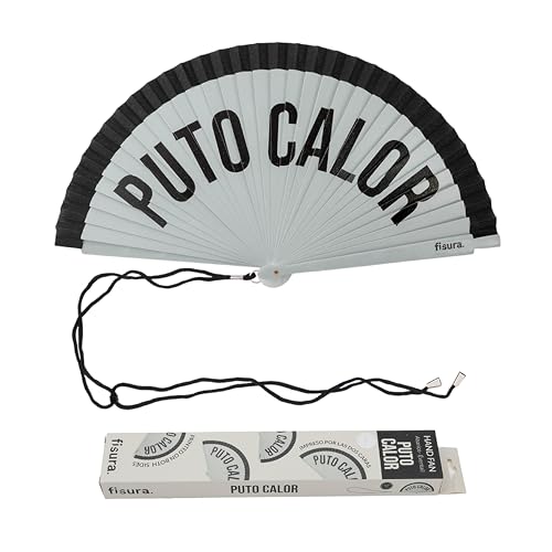 FISURA – Origineller Fächer mit Aufschrift „P*to calor“. Wendbarer Handventilator aus Holz in Grau und Schwarz. Modernes Design. Mit Haken. Maße: 42,5 x 23 cm FISURA – Origineller Fächer mit Aufschrift „P*to calor“. Wendbarer Handventilator aus Holz in Grau und Schwarz. Modernes Design. Mit Haken. Maße: 42,5 x 23 cm von FISURA