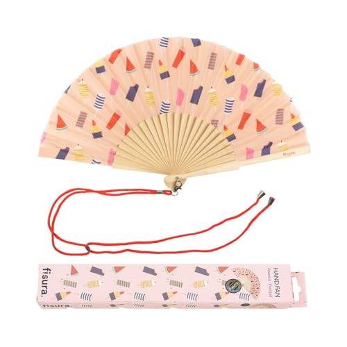 Fisura - Origineller Handfächer mit Eiscreme-Aufdruck. Moderner Fächer aus Holz. Fächer für Kinder. Rosa Fächer. Maße: 42,5 x 23 cm. Materialien: Holz und Textil. Fisura - Origineller Handfächer mit Eiscreme-Aufdruck. Moderner Fächer aus Holz. Fächer für Kinder. Rosa Fächer. Maße: 42,5 x 23 cm. Materialien: Holz und Textil. von FISURA
