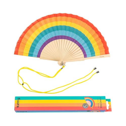 Fisura - Origineller Handfächer mit Regenbogenmotiv. Moderner und lustiger Fächer Regenbogenfarbener Faltfächer. Größe 42,5 x 23. Fisura - Origineller Handfächer mit Regenbogenmotiv. Moderner und lustiger Fächer Regenbogenfarbener Faltfächer. Größe 42,5 x 23. von FISURA