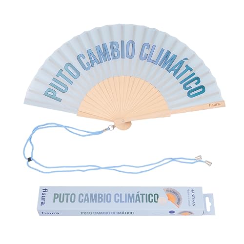 Fisura–Origineller Holzfächer mit der Aufschrift puto cambio climatico. Moderner,farbenfroher Handventilator in Blau mit praktischem Aufhänger.Perfektes Accessoire für heiße Tage. Maße: 42,5 x 23 cm Fisura–Origineller Holzfächer mit der Aufschrift puto cambio climatico. Moderner,farbenfroher Handventilator in Blau mit praktischem Aufhänger.Perfektes Accessoire für heiße Tage. Maße: 42,5 x 23 cm von FISURA
