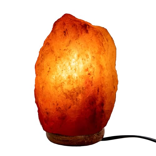 Fisura - Salt Range Pakistan Lamp. Gewicht von 2 bis 3 kg, mit Holzbasis, Kabel und 15W Glühbirne. Entspannende Lampe für Schreibtisch und Nachttisch. Originelles Geschenk, Rosa von FISURA