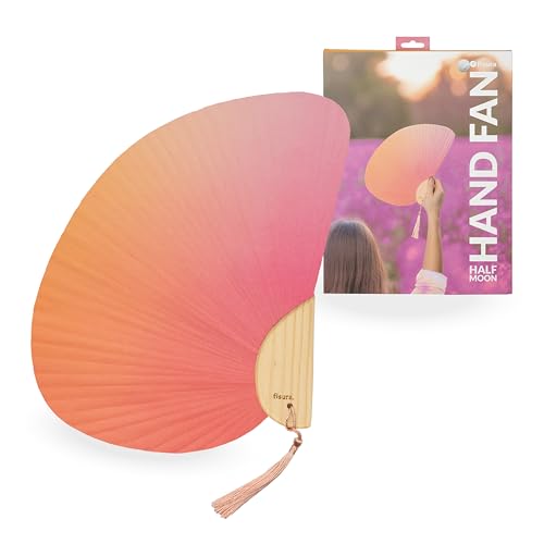 FISURA – Stilvoller Fächer mit Farbverlauf in Rosa und Orange. Elegantes Accessoire für Hochzeiten und Sommerveranstaltungen. Aus Papier und Holz gefertigt. Leicht und handlich. Maße: 21 cm x 29 cm. von FISURA