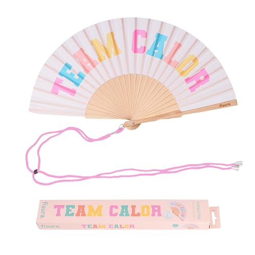 Fisura – Holzfächer mit der Aufschrift "Team Calor“. Farbenfrohes, modernes Accessoire in Beige, stilvoller Handventilator mit praktischem Aufhänger. Ideal für sonnige Tage. Maße: 42,5 x 23 cm Fisura – Holzfächer mit der Aufschrift "Team Calor“. Farbenfrohes, modernes Accessoire in Beige, stilvoller Handventilator mit praktischem Aufhänger. Ideal für sonnige Tage. Maße: 42,5 x 23 cm von FISURA