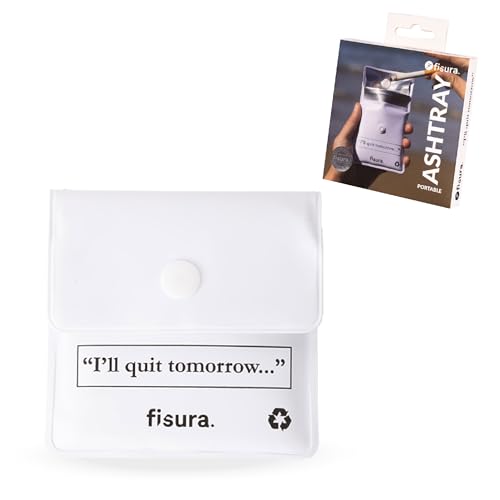 Fisura – Tragbarer Taschenaschenbecher „I will quit“. Nützlicher Begleiter für Auto, Ausflüge oder Reisen. Wiederverwendbare Aschetasche, kompakt und originell. 8 x 8 cm. von FISURA
