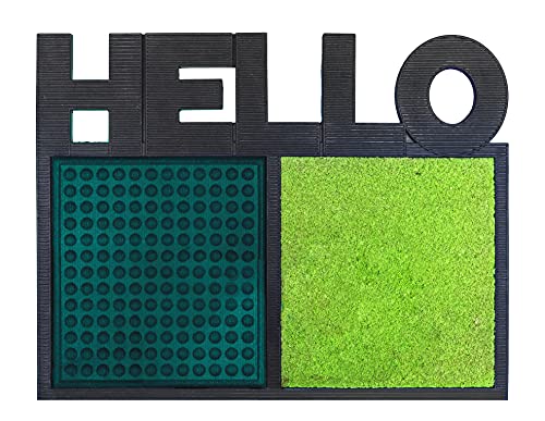fisura. DM1366 Rechteckige Fußmatte Hello Grün und Schwarz Gummi Polypropylen Kokosfaser H 1,5 x 51 x 65 cm fisura. DM1366 Rechteckige Fußmatte Hello Grün und Schwarz Gummi Polypropylen Kokosfaser H 1,5 x 51 x 65 cm von FISURA
