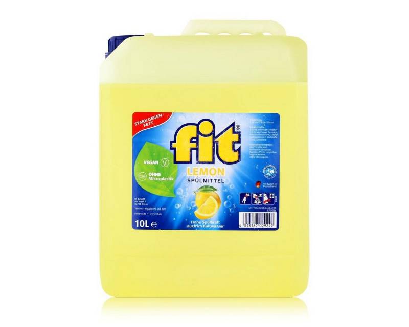 FIT fit Spülmittel Lemon 10L - Stark gegen Fett (1er Pack) Geschirrspülmittel von FIT