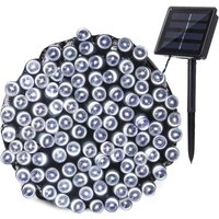 22 m lange Solar-Lichterkette mit 200 LEDs für den Außenbereich, 8 Modi, wasserdichte LED-Lichterkette (kaltweiß) von FITAGS