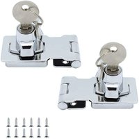 Fitags - 2er-Pack 65 mm Metall-Türschloss mit Haspenriegel und Schnalle, mit Vorhängeschloss und plattierten Beschlägen von FITAGS